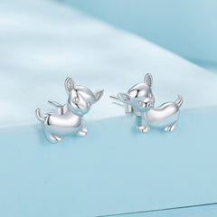 Silver Chihuahua Stud Earrings - Lullaboo