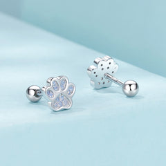 Paw Print Stud Earrings
