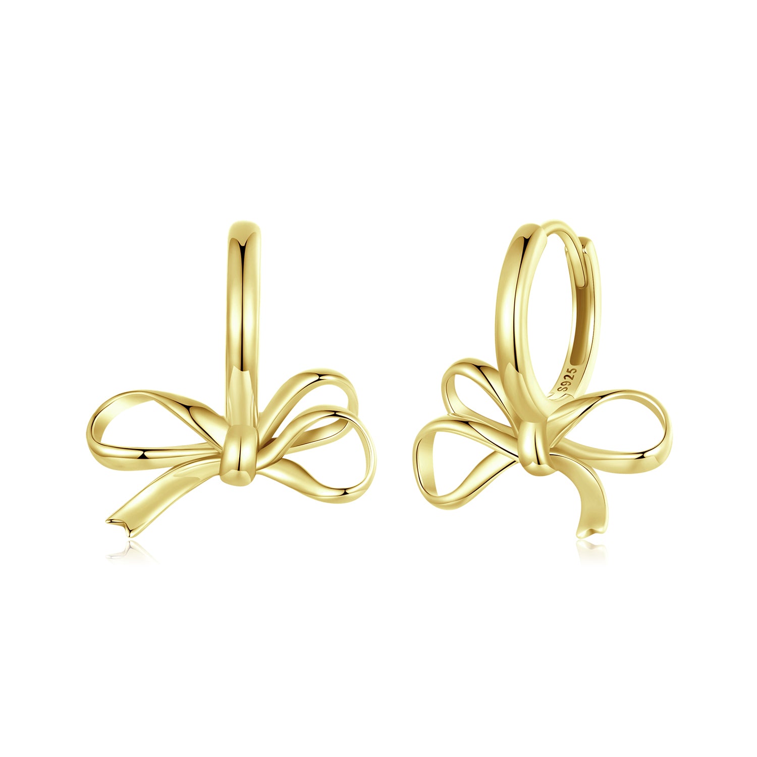 Gold Dangly Bow Earrings - Lullaboo