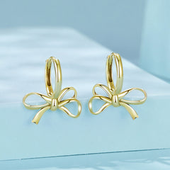 Gold Dangly Bow Earrings - Lullaboo
