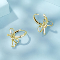 Gold Dangly Bow Earrings - Lullaboo