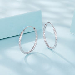 Carved Floral Hoop Earrings - Lullaboo