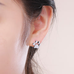 Silver Paw Print Stud Earrings - Lullaboo