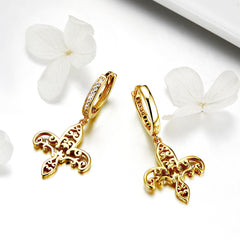 Gold Iris Dangly Earrings - Lullaboo