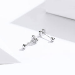 Plain Silver Ball Stud Earrings