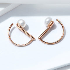 Rose Gold Pearl Drop Earrings - Lullaboo