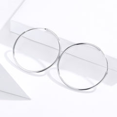 Simple Silver Hoop Earrings - Lullaboo