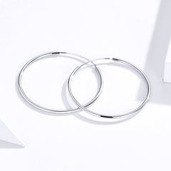 Simple Silver Hoop Earrings - Lullaboo
