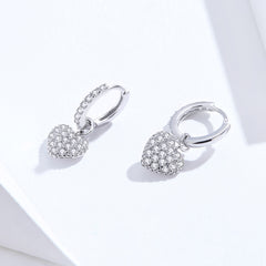 CZ Heart Drop Earrings - Lullaboo