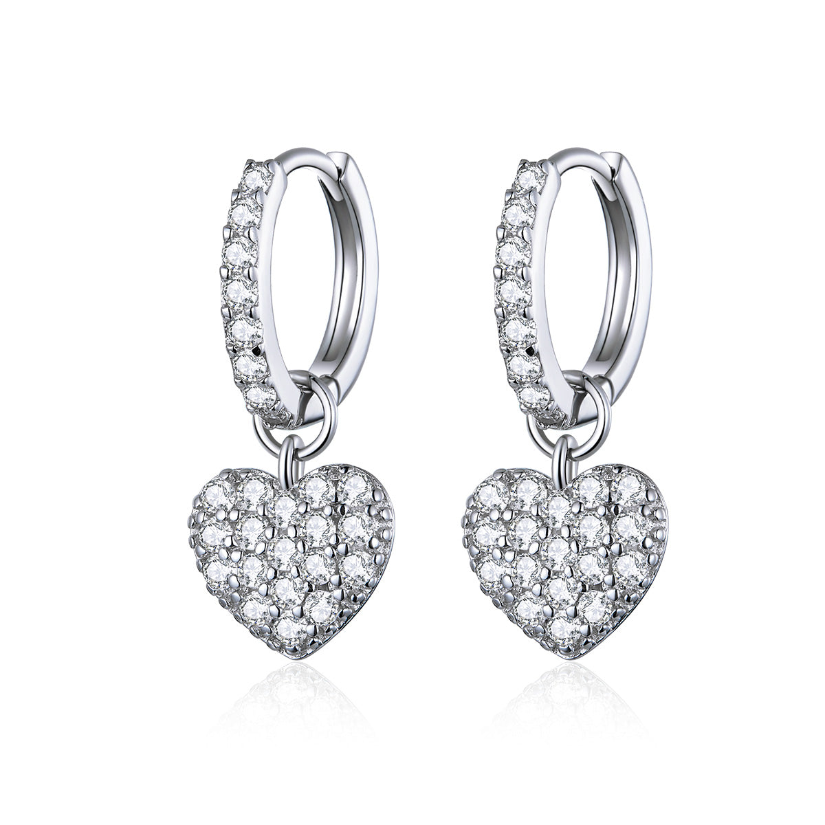 CZ Heart Drop Earrings - Lullaboo
