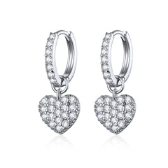 CZ Heart Drop Earrings - Lullaboo