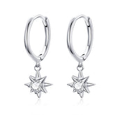 Silver Star Dangly Earrings