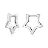 Silver Star Hoop Earrings - Lullaboo