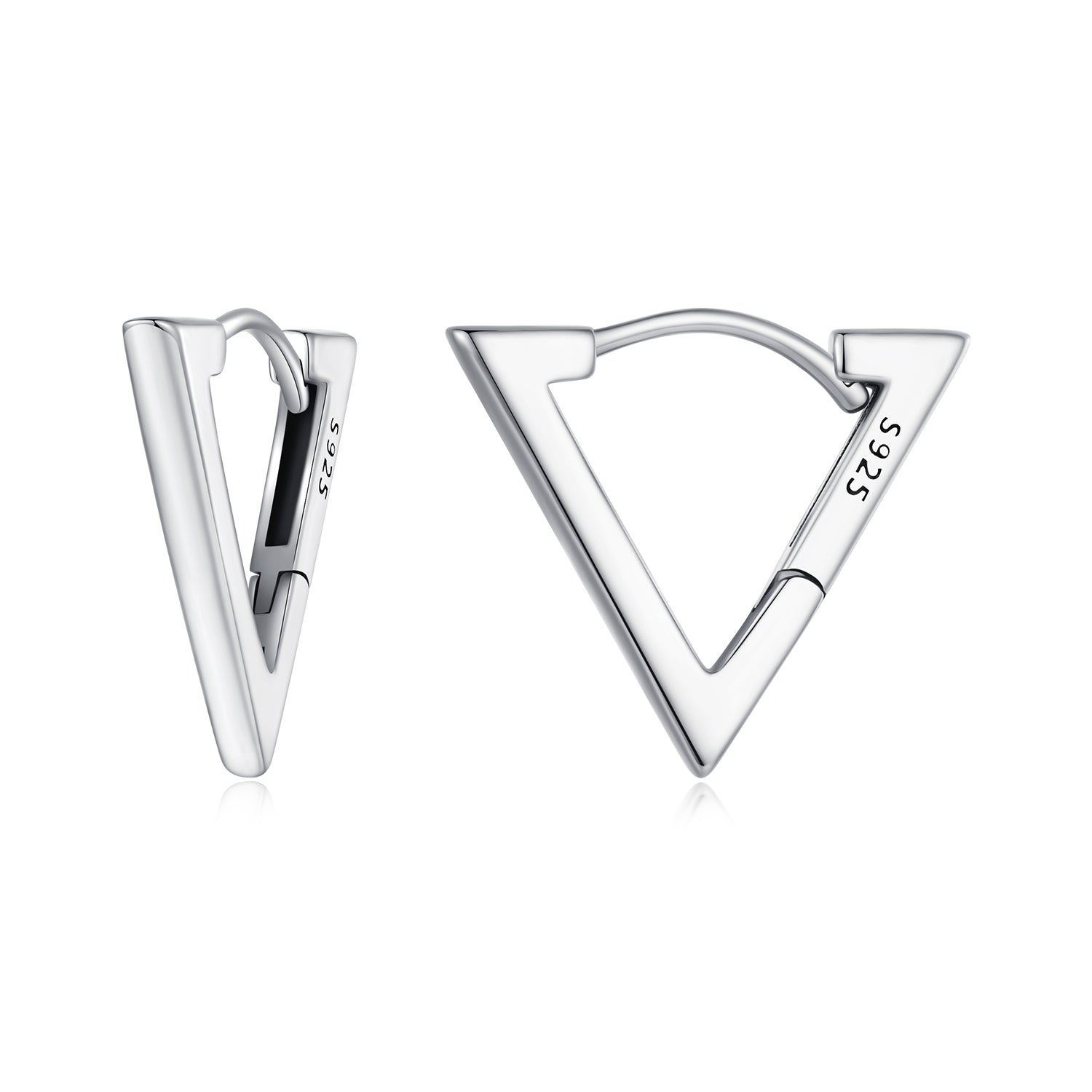 Silver Triangle Hoop Earrings - Lullaboo