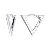 Silver Triangle Hoop Earrings - Lullaboo