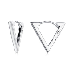 Silver Triangle Hoop Earrings - Lullaboo