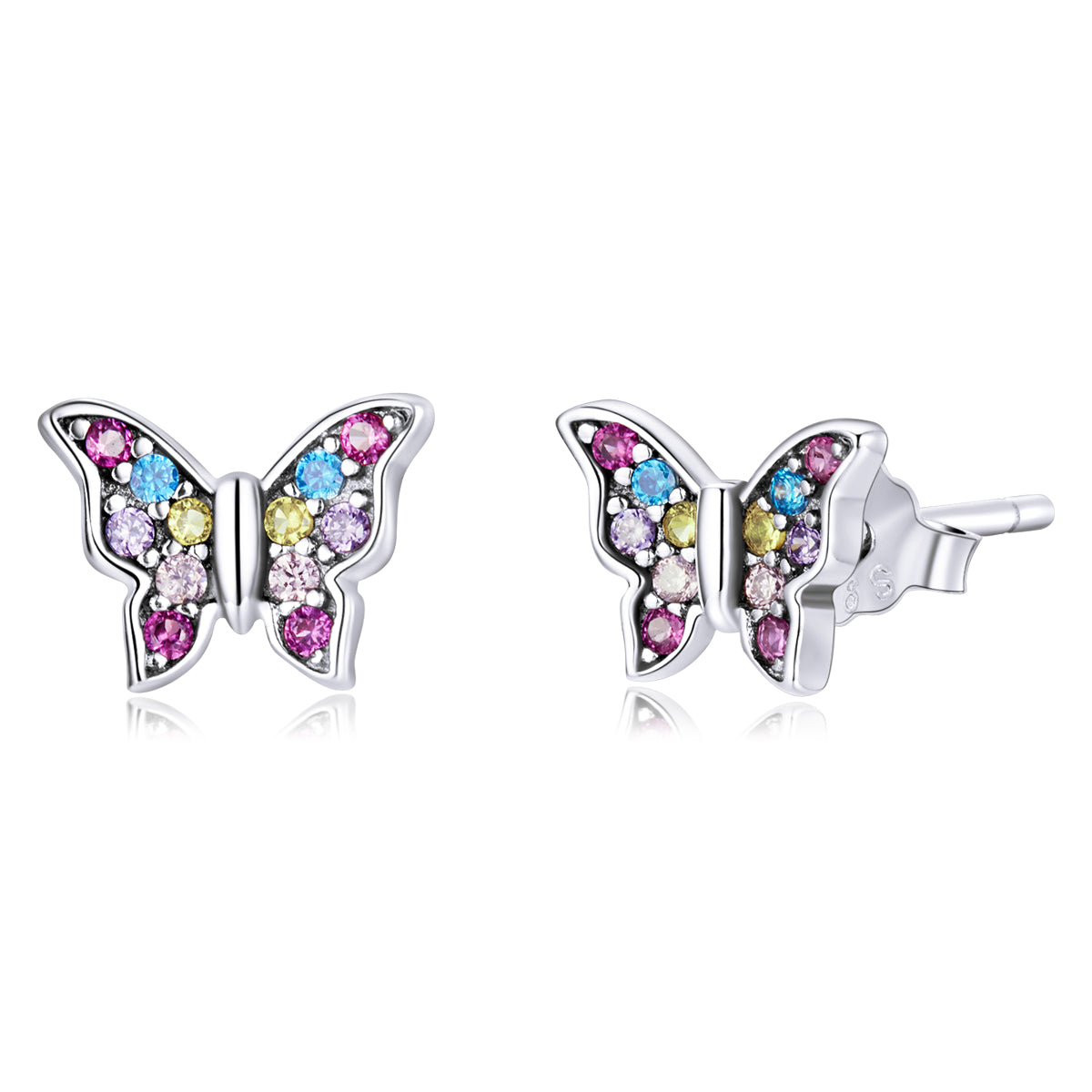 Rainbow Butterfly Stud Earrings - Lullaboo