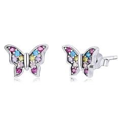 Rainbow Butterfly Stud Earrings - Lullaboo