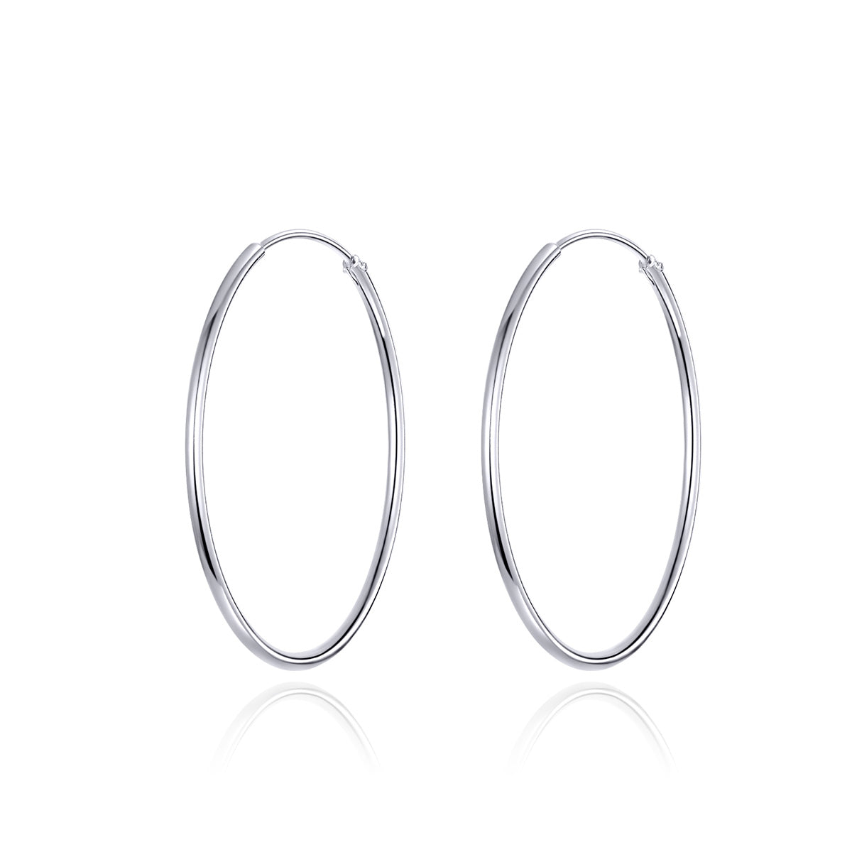 Simple Silver Hoop Earrings - Lullaboo