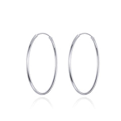 Simple Silver Hoop Earrings - Lullaboo