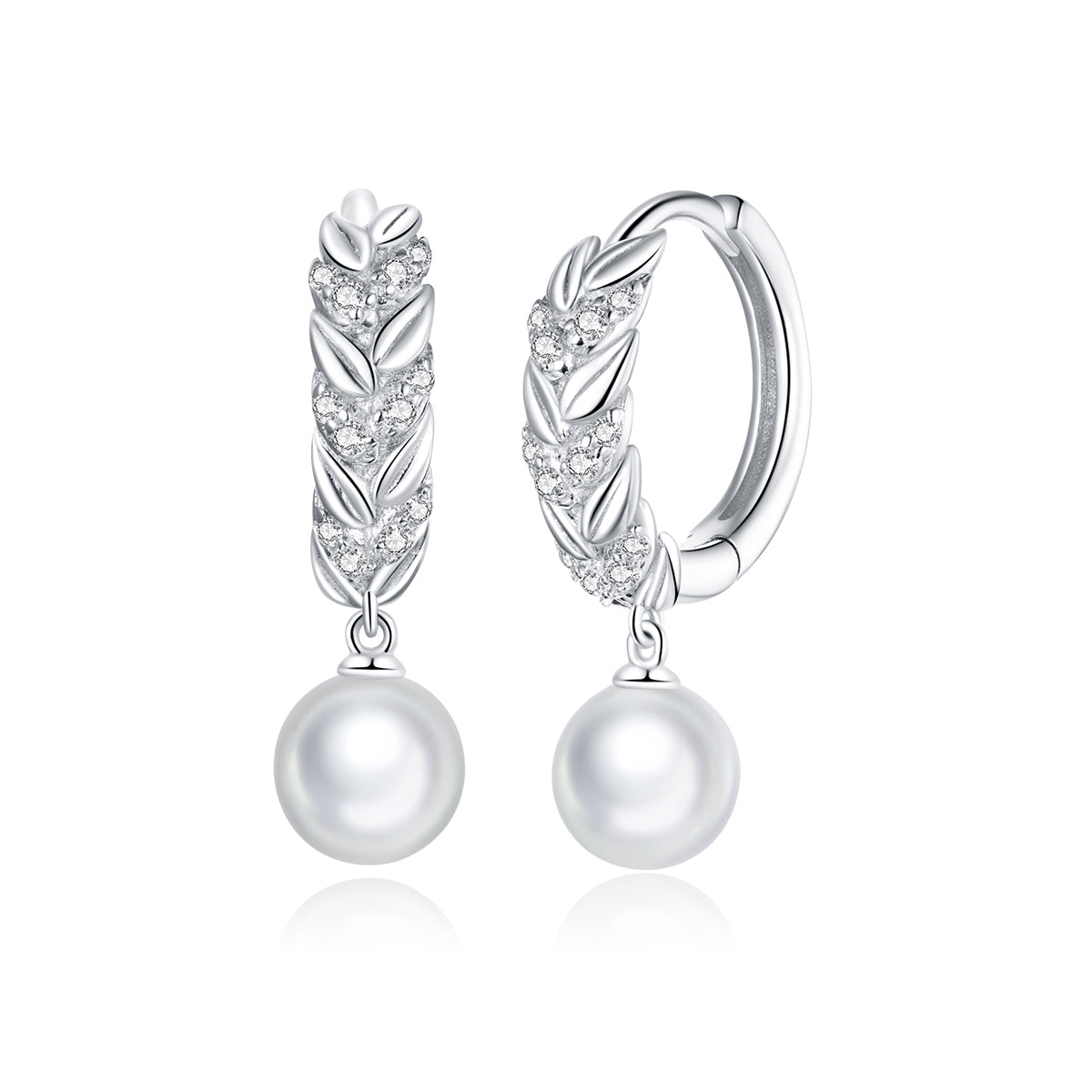 Vine Hoop Pearl Drop Earrings - Lullaboo