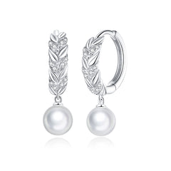 Vine Hoop Pearl Drop Earrings - Lullaboo