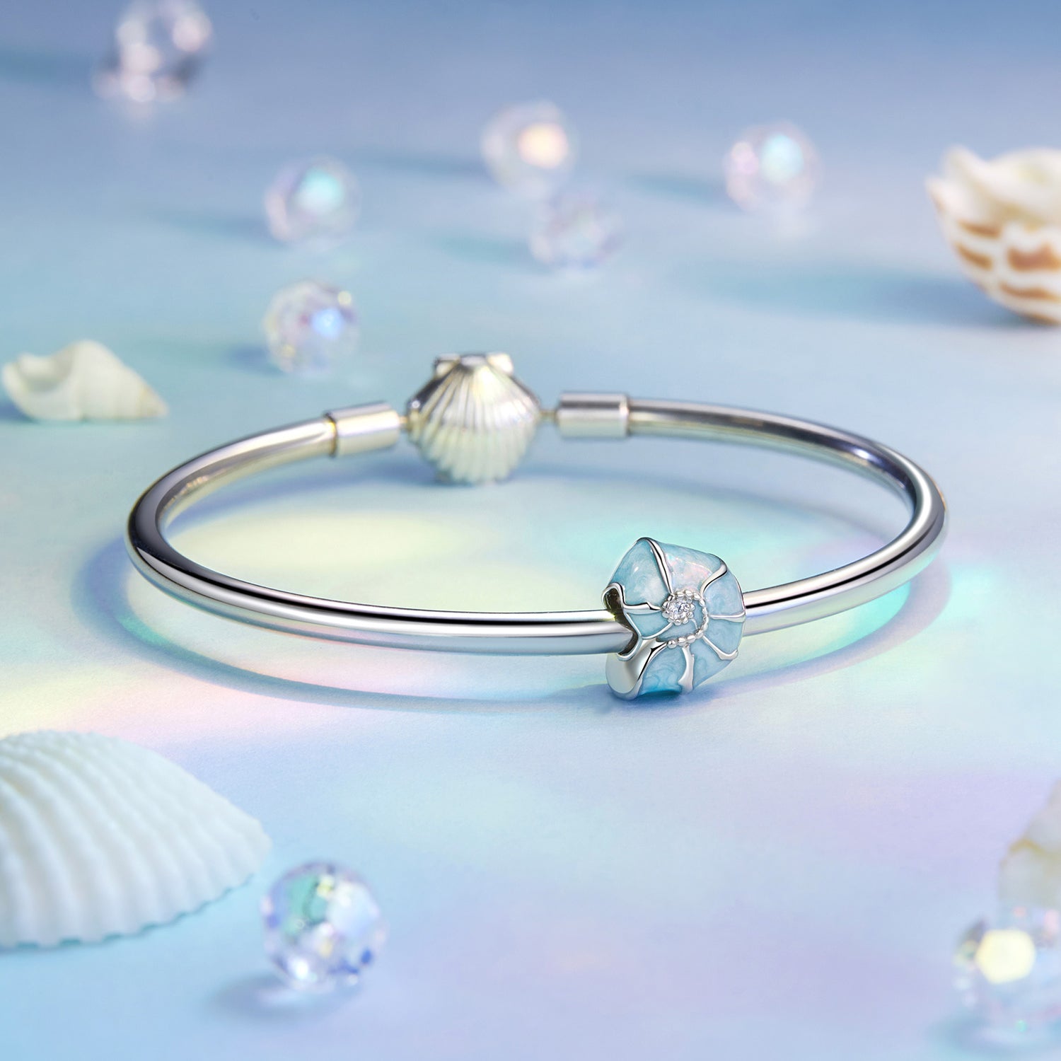 Blue Conch Shell Charm
