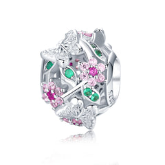 CZ Butterfly Flower Charm