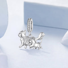 Mother Cat & Kitten Pendant Charm