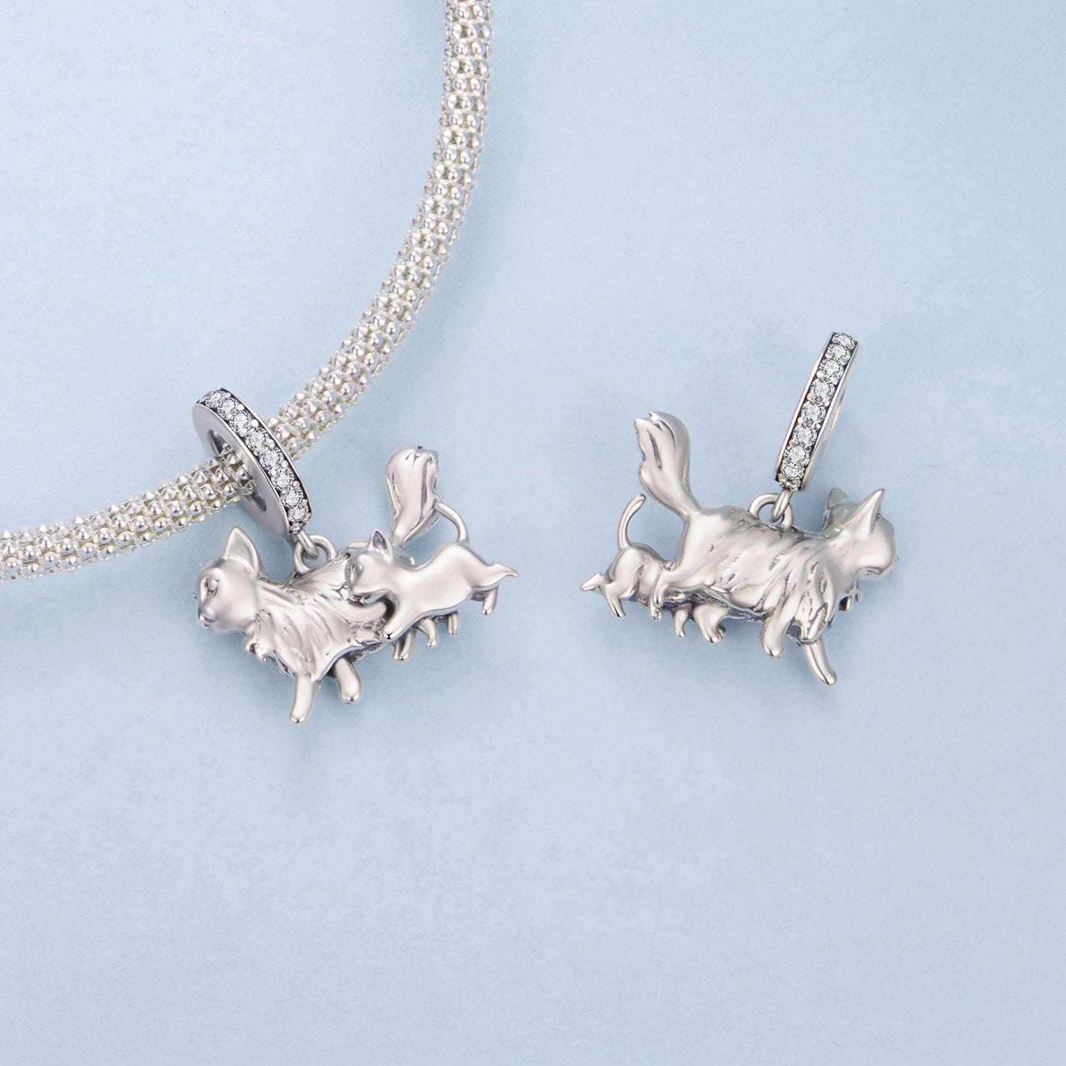 Mother Cat & Kitten Pendant Charm