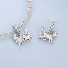 Mother Cat & Kitten Pendant Charm