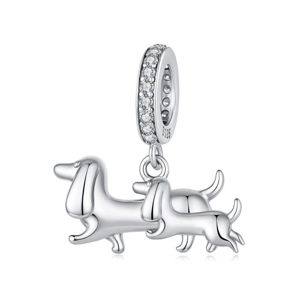Mother Dachshund & Puppy Pendant Charm