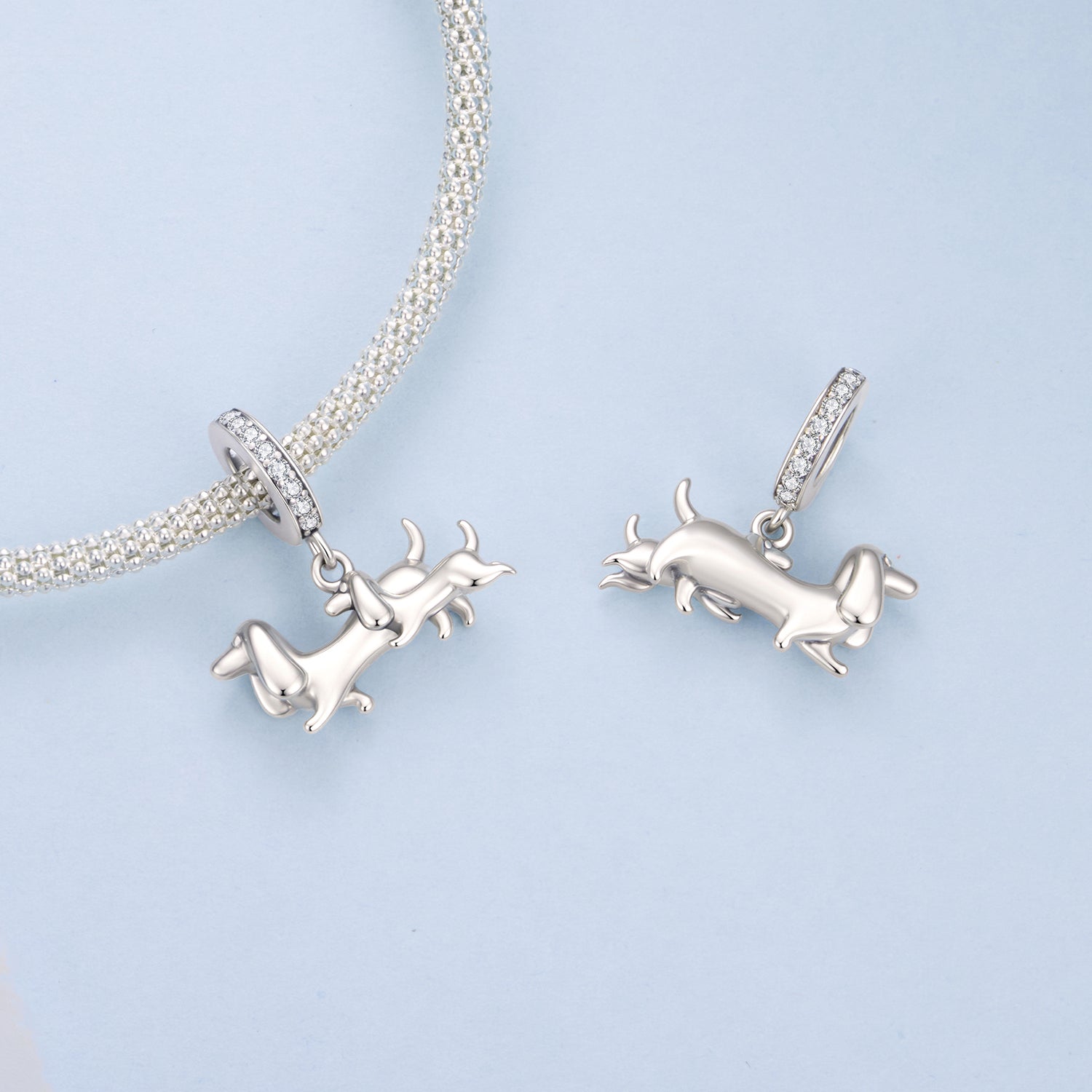 Mother Dachshund & Puppy Pendant Charm