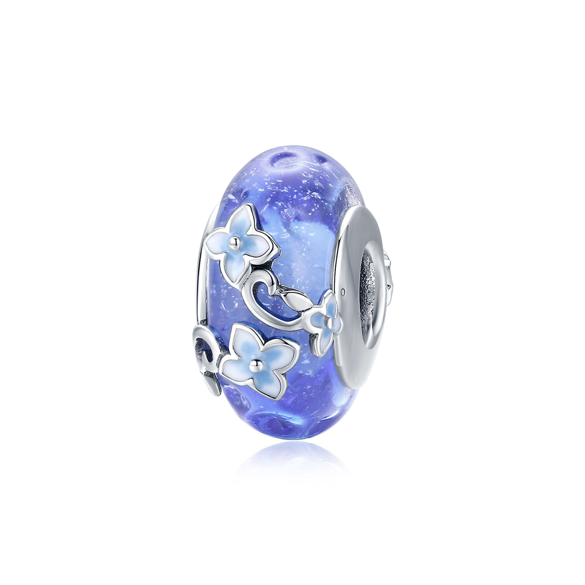Blue Flower Glass Bead - Lullaboo