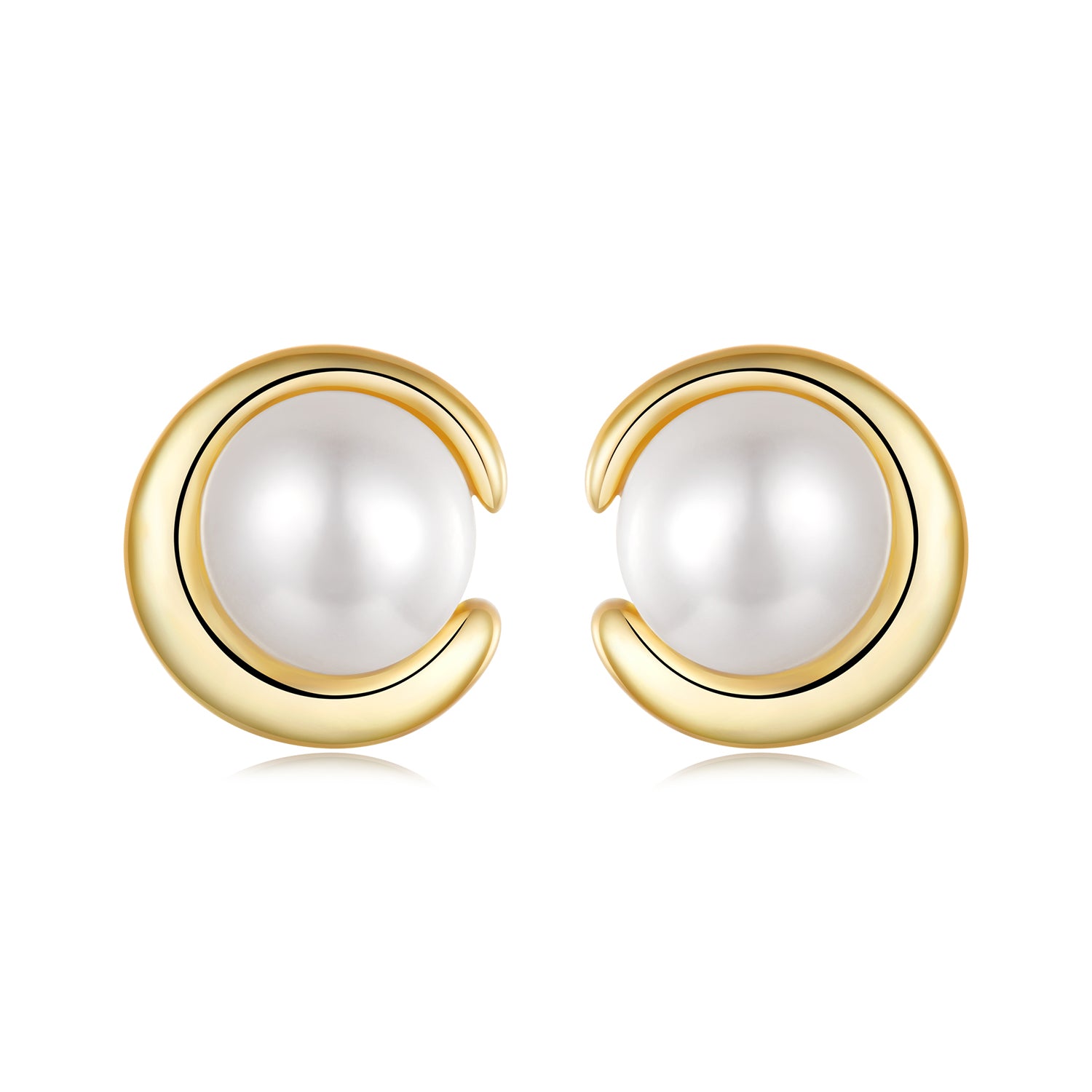 Gold Pearl Stud Earrings - Lullaboo