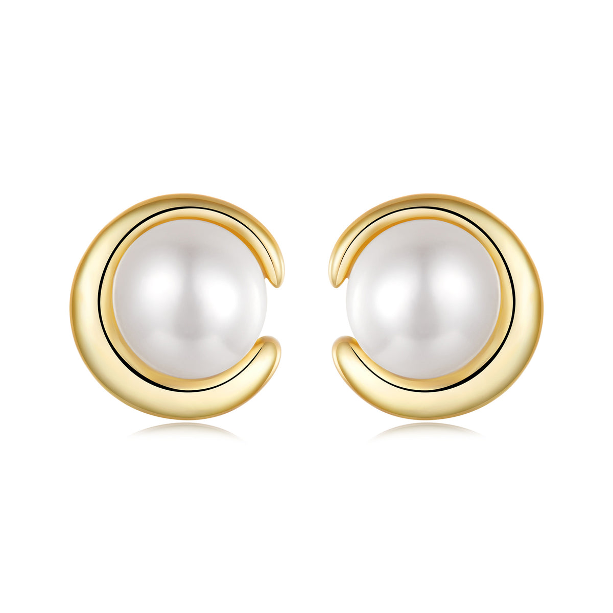 Gold Pearl Stud Earrings - Lullaboo