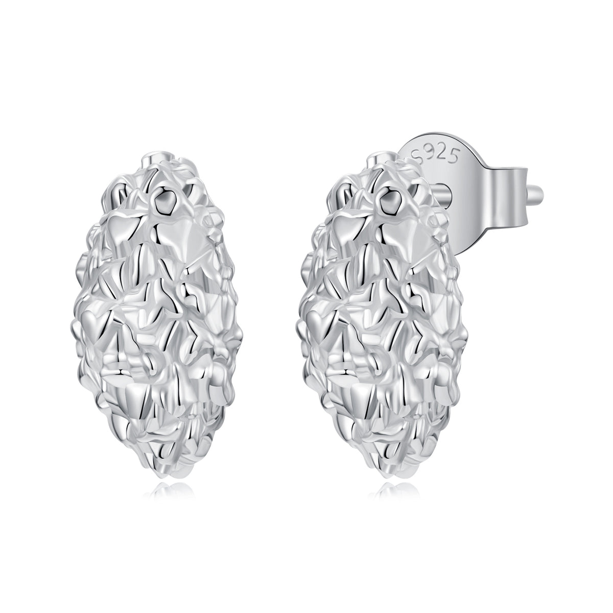 Textured Raindrop Stud Earrings