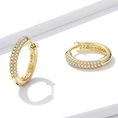 Glam Gold Rounded Hoop Earrings
