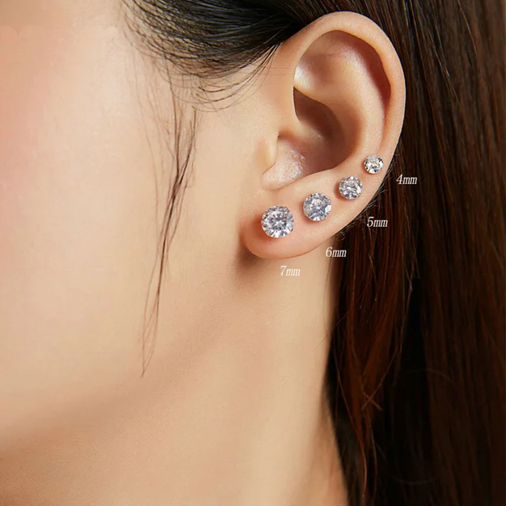 CZ Silver Stud Earrings - Lullaboo