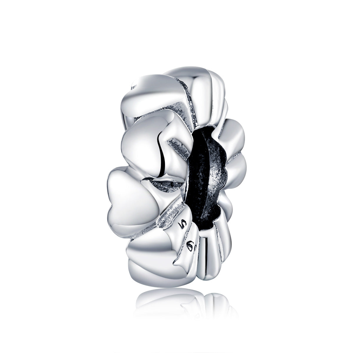 Silver Heart Spacer Charm