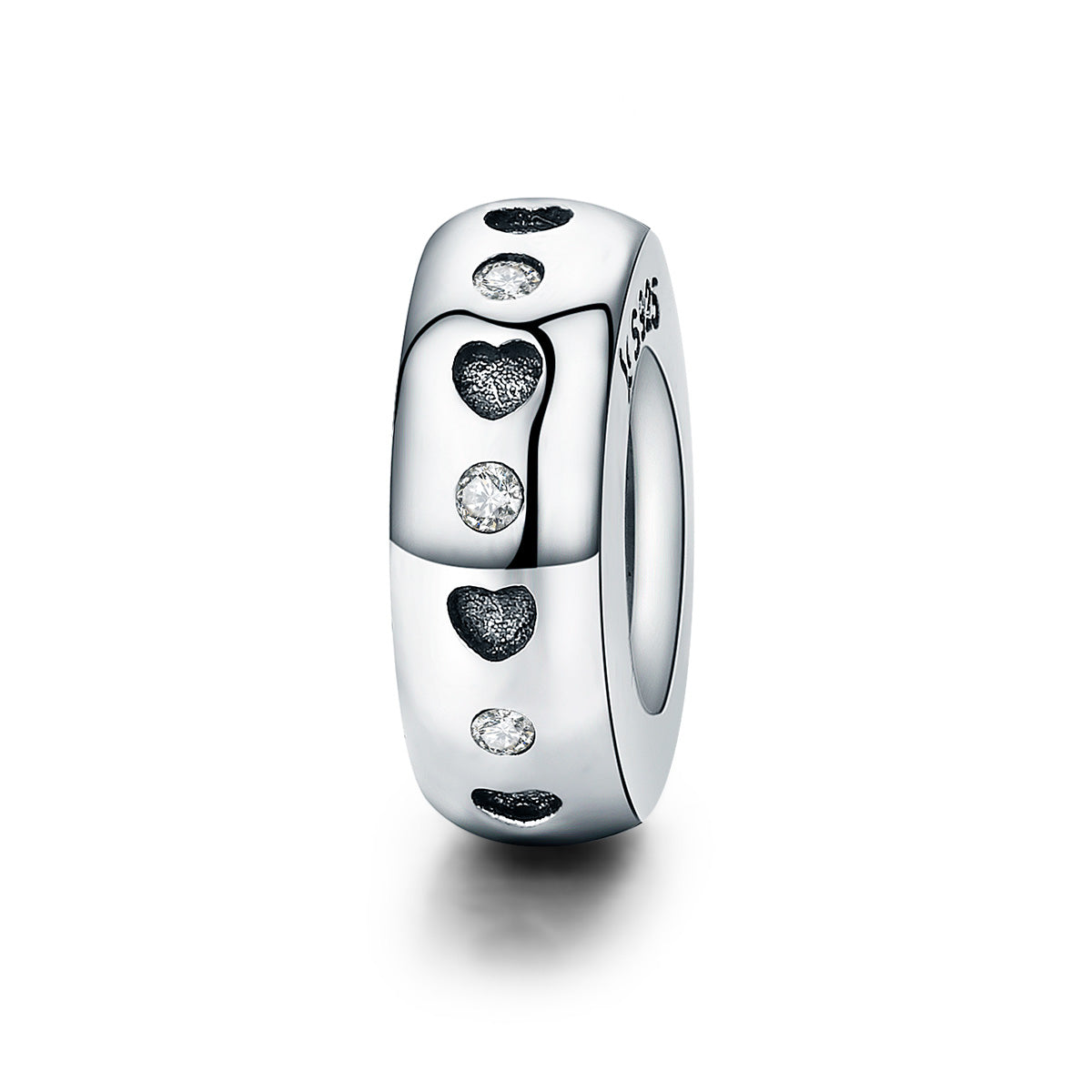 Simple Heart & CZ Spacer Charm