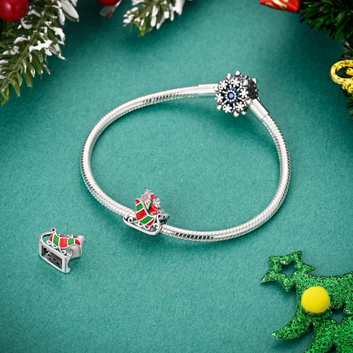 Santa Sleigh Charm - Lullaboo