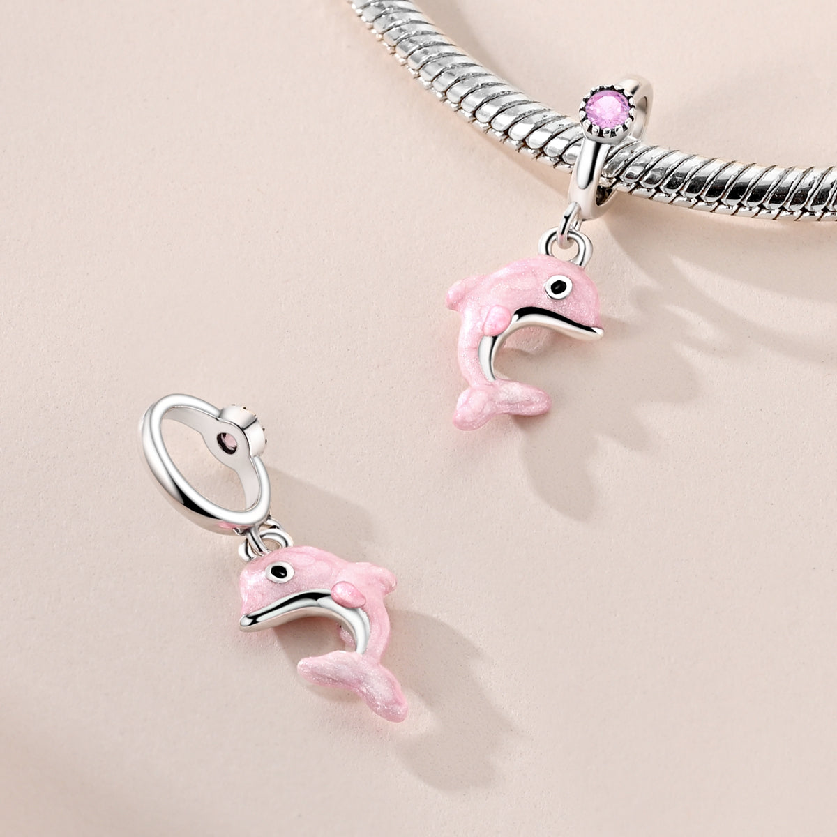 Pink Dolphin Dangle Charm - Lullaboo
