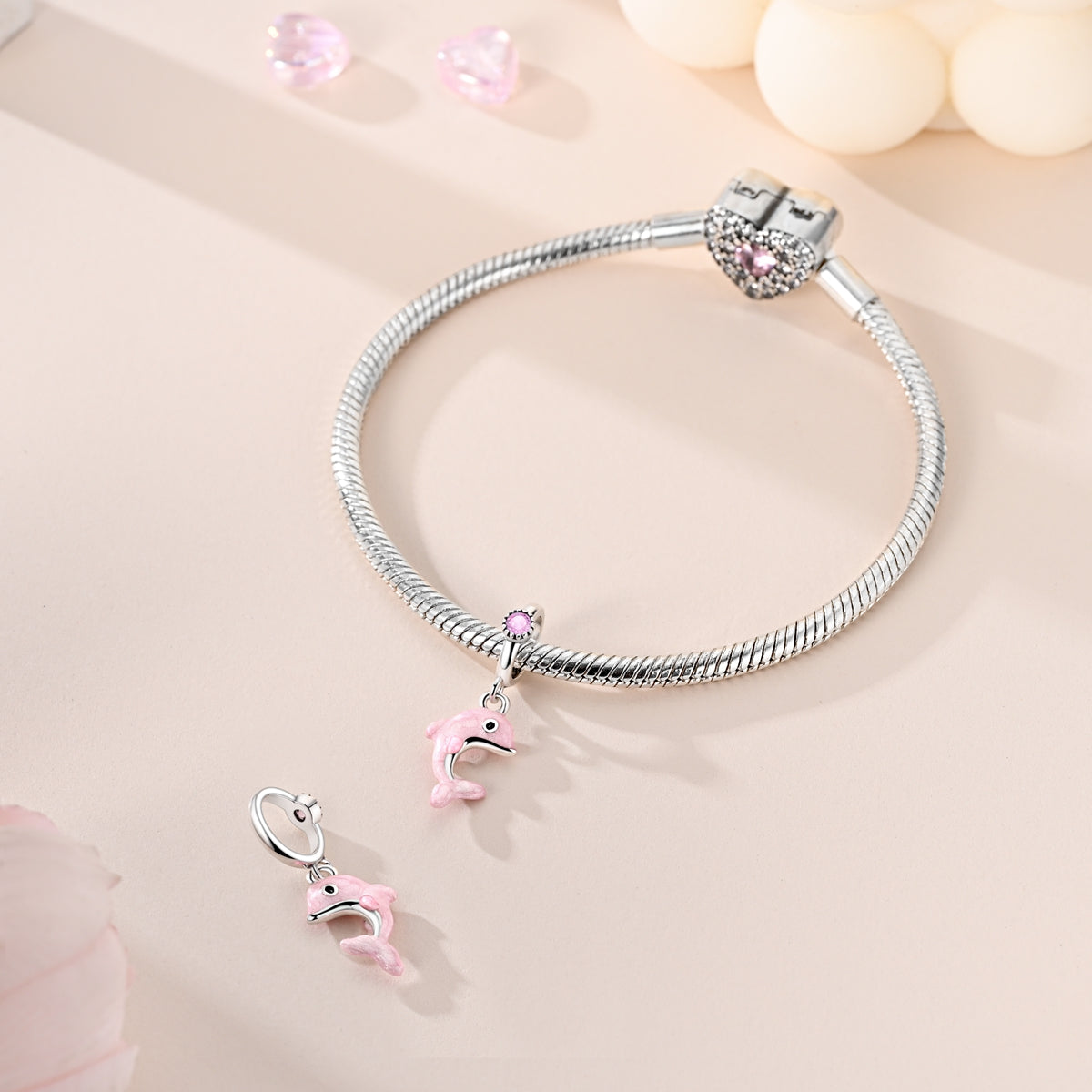 Pink Dolphin Dangle Charm - Lullaboo