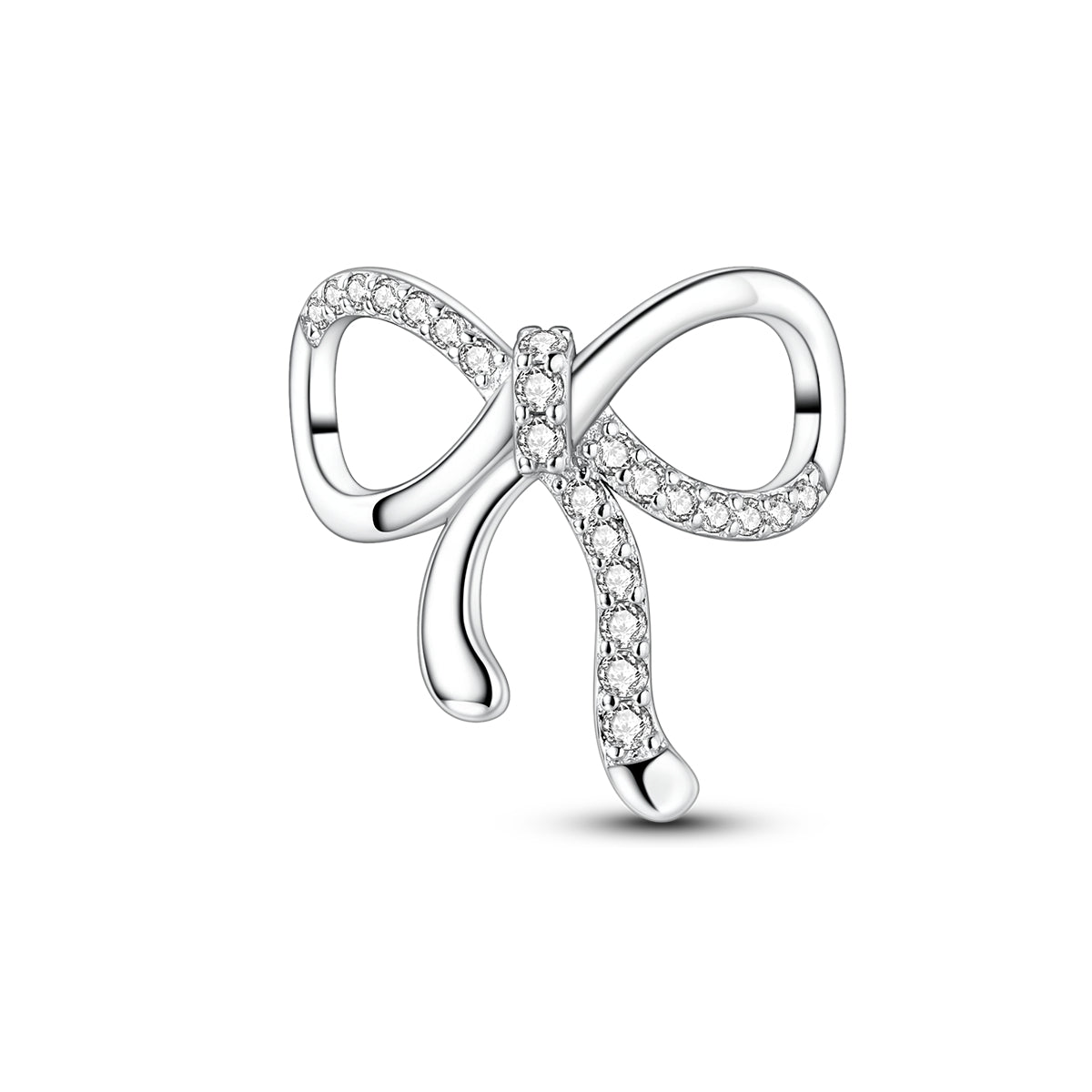 CZ Silver Bow Charm - Lullaboo