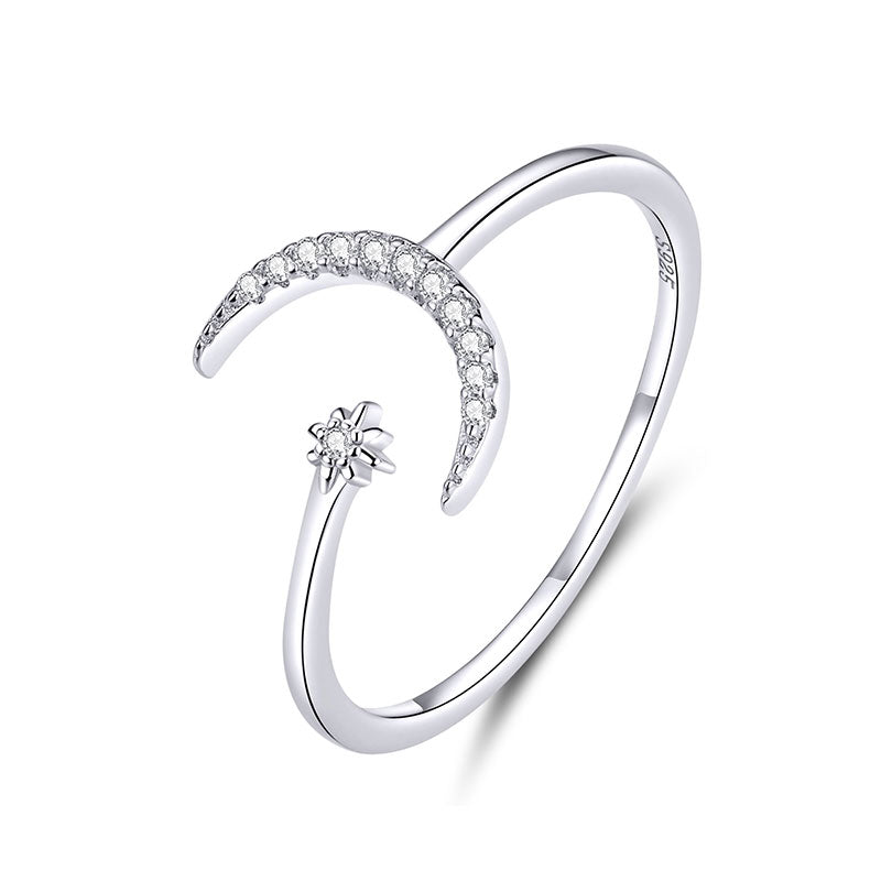 Open Moon & Star Ring