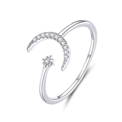 Open Moon & Star Ring