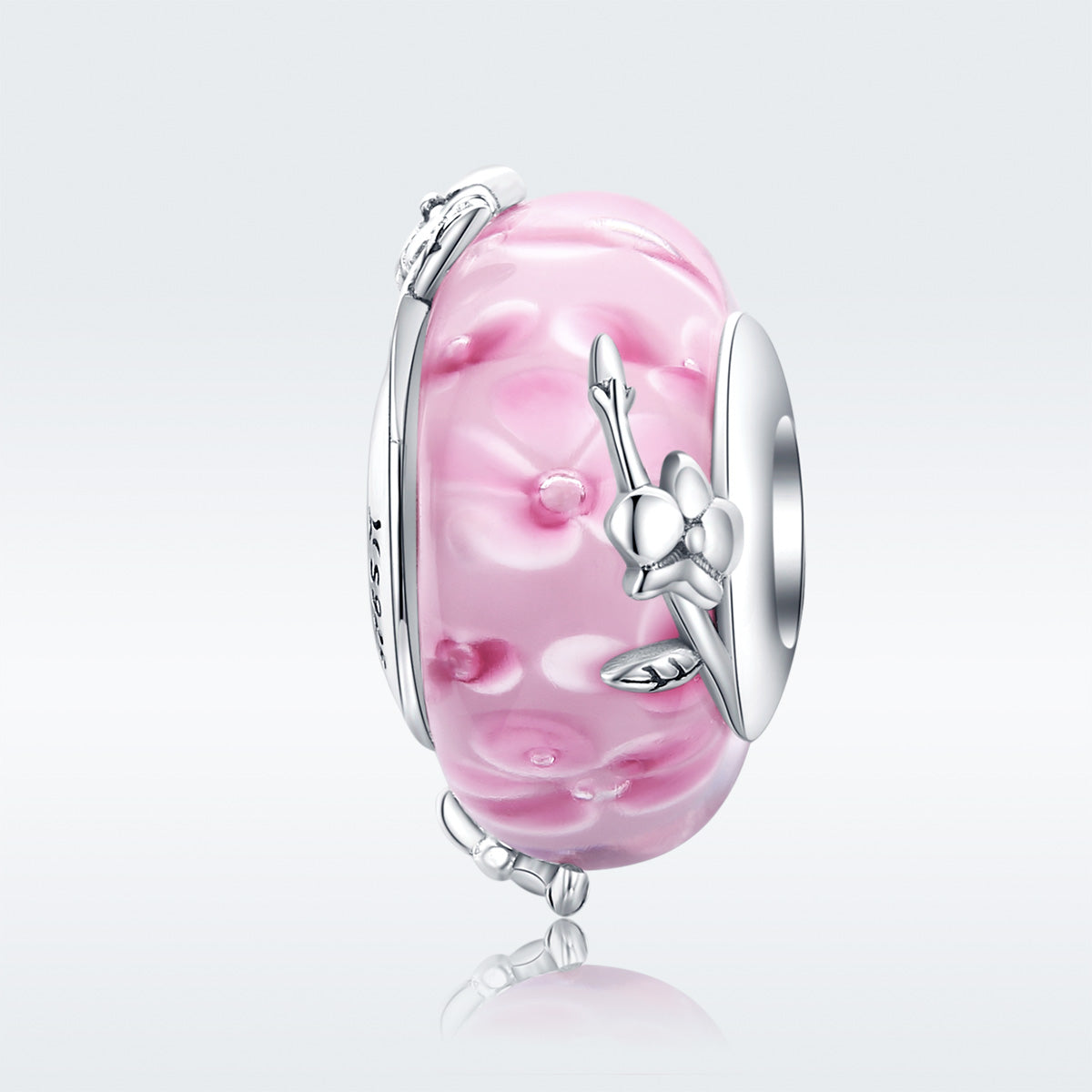 Pink Flower Glass Bead - Lullaboo