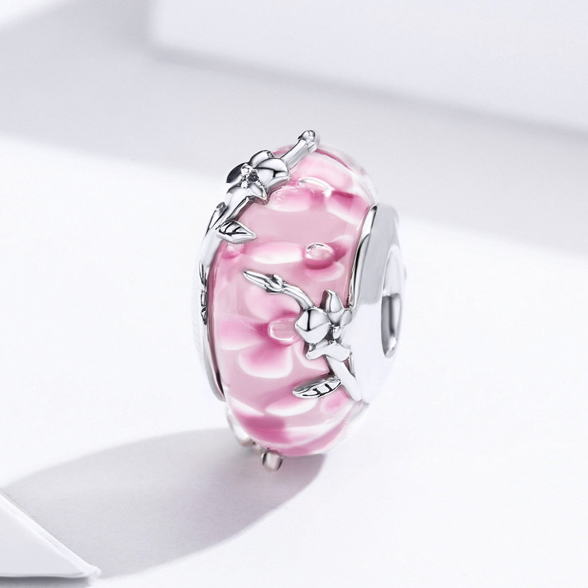 Pink Flower Glass Bead - Lullaboo