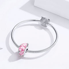 Pink Flower Glass Bead - Lullaboo